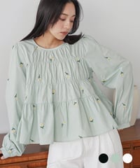 刺繍ティアードブラウス