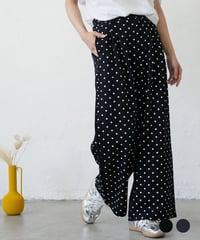 ウェストタックドットワイドパンツ