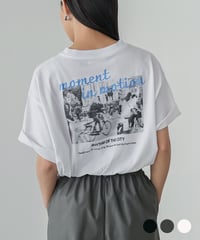 半袖バックプリントフォトTシャツ
