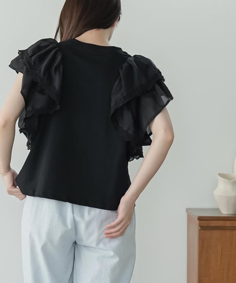 ラッフルスリーブTシャツ