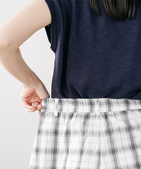 チェックワイドパンツ