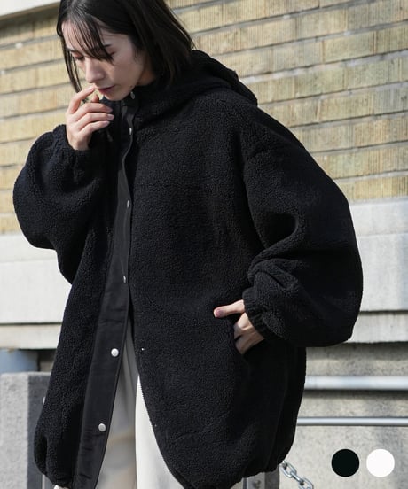 ボアビッグシルエットフードブルゾン