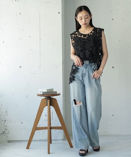 アシンメトリーレースベスト