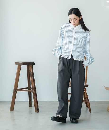 ベルト付きイージーカーブパンツ