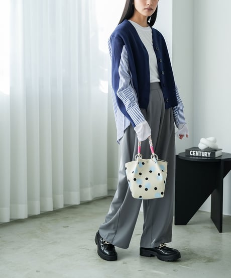ポリレーヨンクロスツータックストレートパンツ