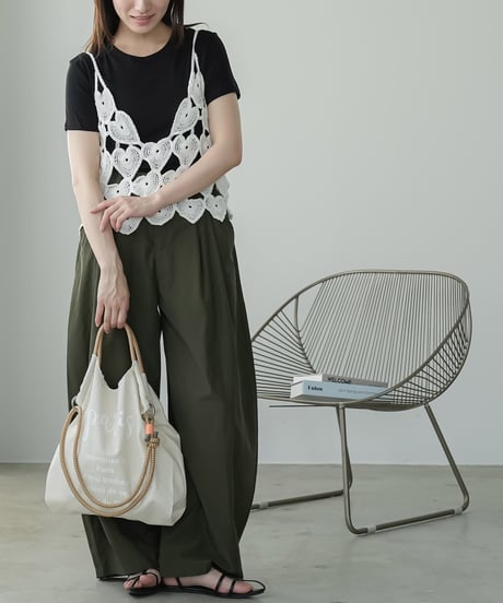 ハートクロシェキャミ+Tシャツセット