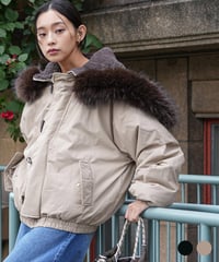 襟ファートグル中綿ジャケット