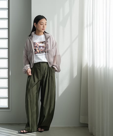 エステルボイルシアースタンドショートブルゾン