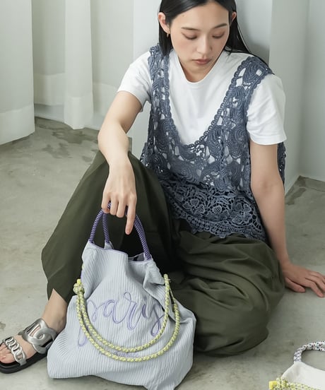 3WAYロゴ刺繍ロープトートバッグ