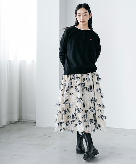 ハート刺繍ニットカーディガン