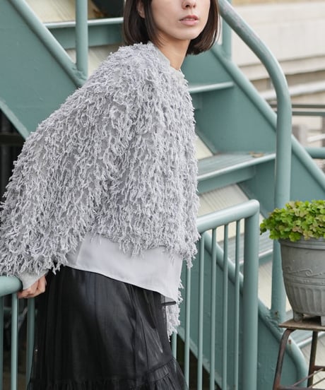 ラメシャギーレイヤードニットプルオーバー