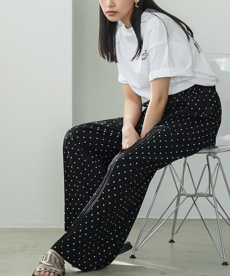 ドットセルフカットプリーツパンツ