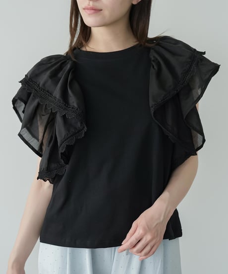 ラッフルスリーブTシャツ