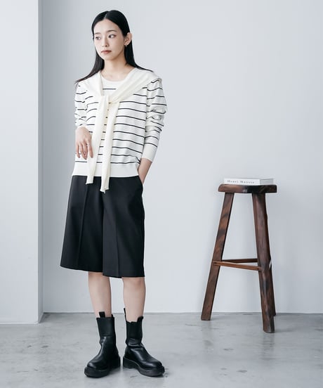 セーラーカラーボーダーニットプルオーバー