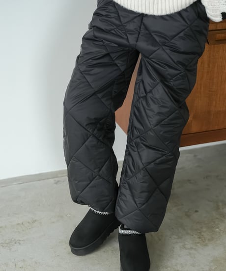 ダイヤキルト裾ドロスト中綿パンツ