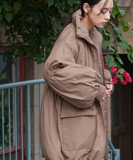 中綿ドロストスタンドカラーコート