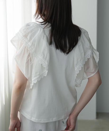 ラッフルスリーブTシャツ