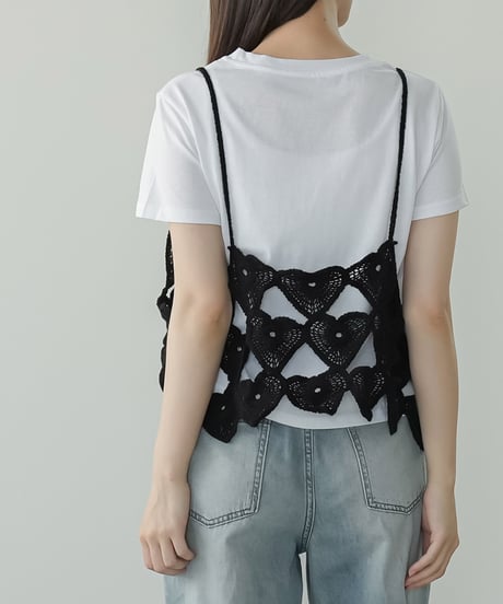 ハートクロシェキャミ+Tシャツセット