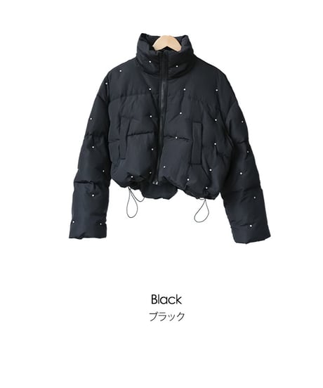 ビジューショートダウンジャケット