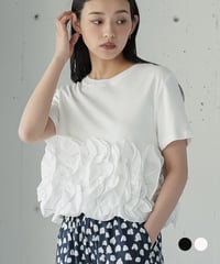 裾ウェーブフリルTシャツ