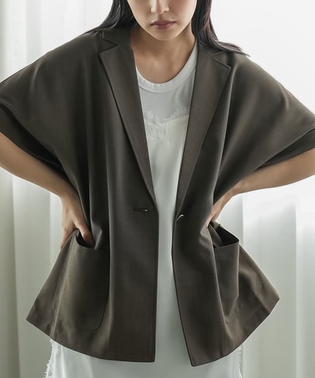 半袖リネンタッチテーラージャケット