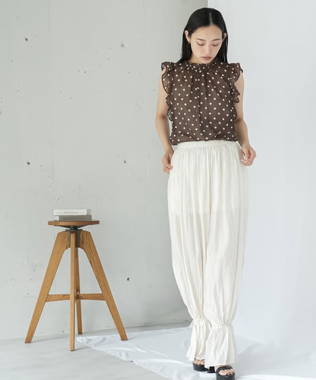 ノースリーブドットシアーブラウス