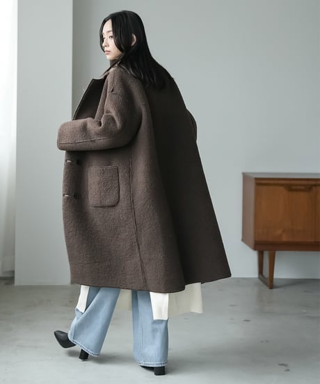 リバーシブルチェックボアコート