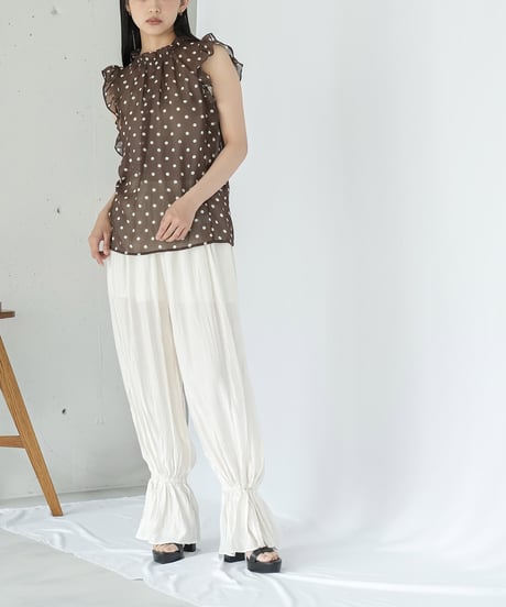 ノースリーブドットシアーブラウス