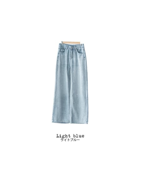 リボン刺繍デニムパンツ