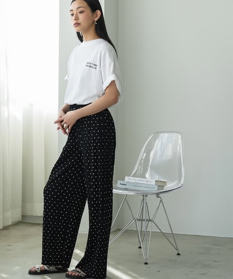 ドットセルフカットプリーツパンツ