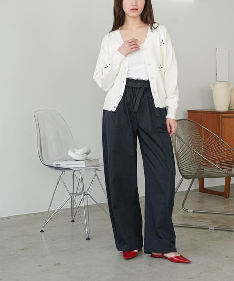 ベルト付きイージーカーブパンツ