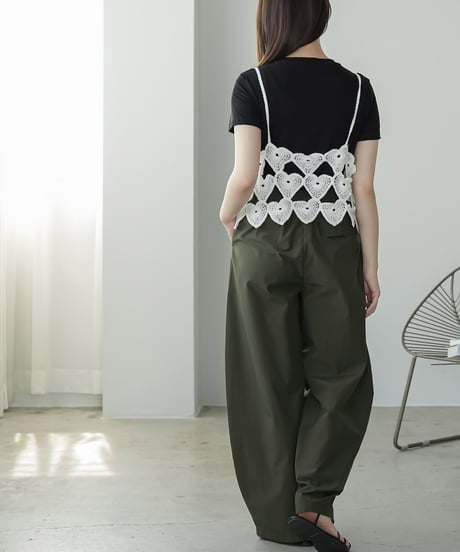 ハートクロシェキャミ+Tシャツセット