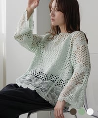 かぎ針リーフプルオーバー
