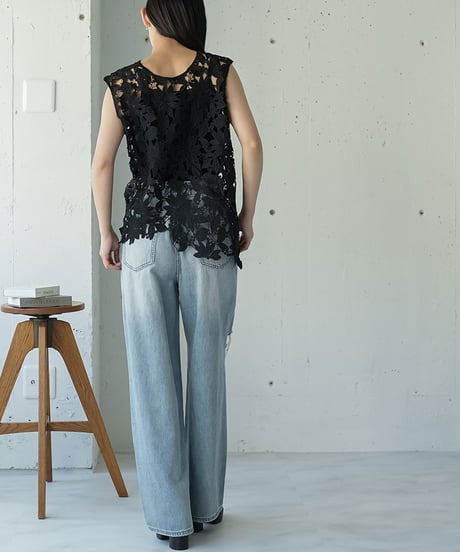 アシンメトリーレースベスト