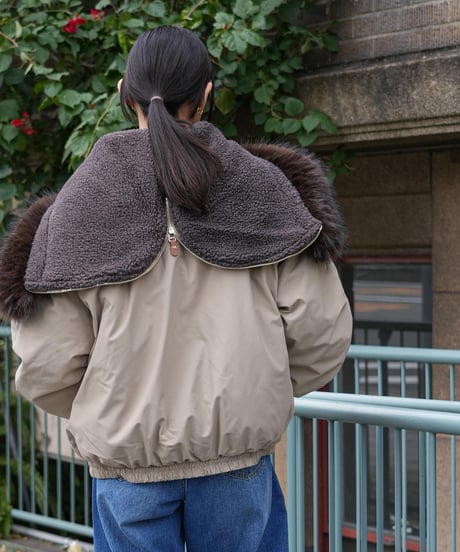 襟ファートグル中綿ジャケット