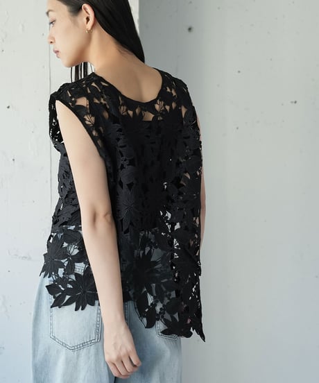 アシンメトリーレースベスト