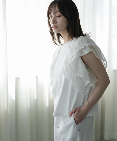 ラッフルスリーブTシャツ