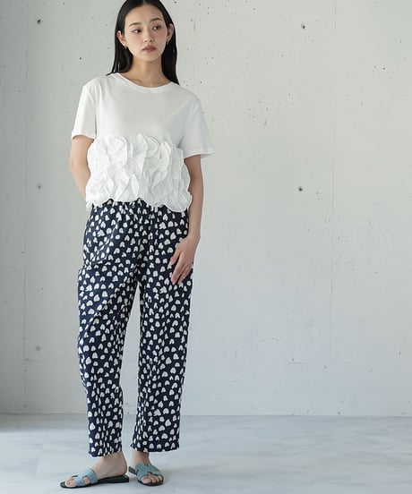 裾ウェーブフリルTシャツ