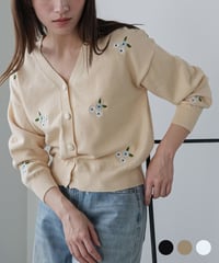 花柄刺繍カーディガン