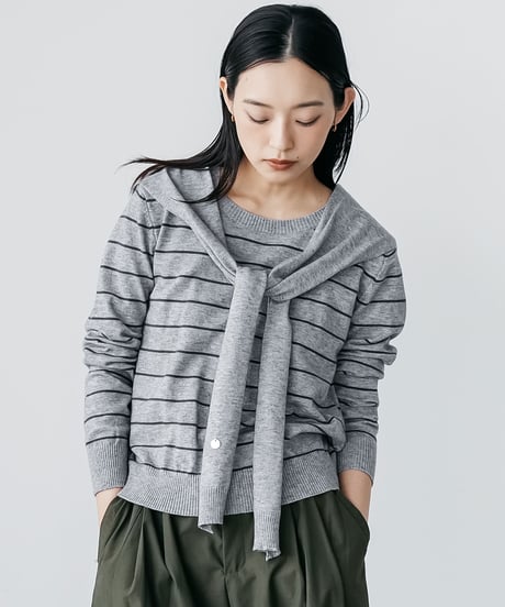 セーラーカラーボーダーニットプルオーバー