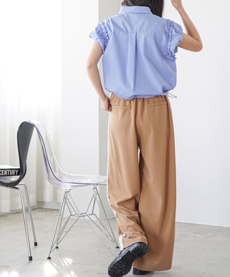サイドフリルイージーパンツ