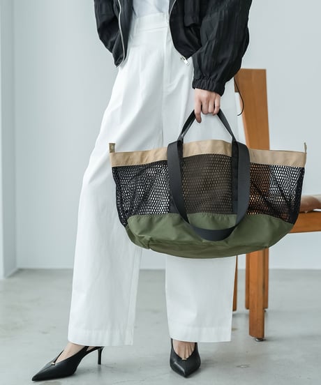 リバーシブルメッシュトートバッグ