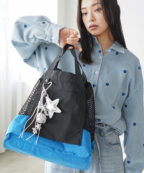 リバーシブルメッシュトートバッグ