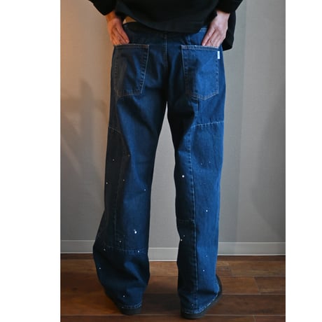 "rebear by johnbull" patchwork wide pants