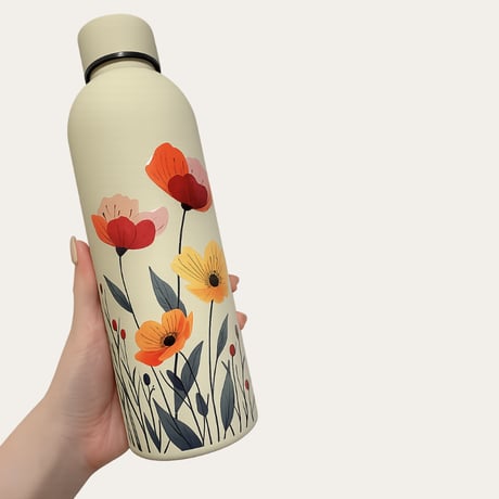 花柄プリント 500ml水筒