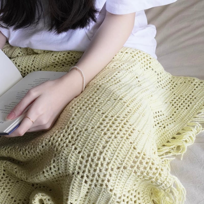 編み図のみ：Blanket-flower pattern(ブランケット-お花模様) | nat