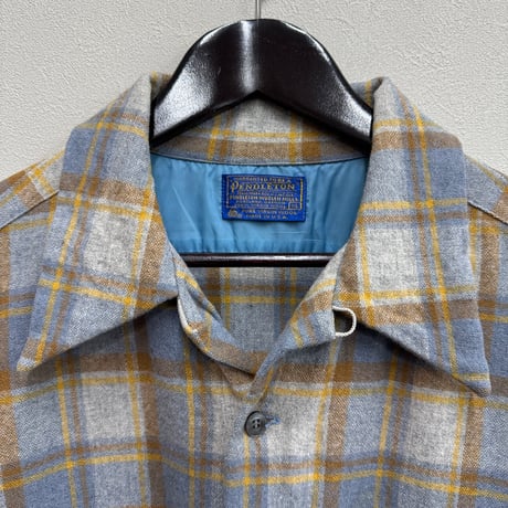 70's "PENDLETON" Virgin Wool Borad Shirt (XL)