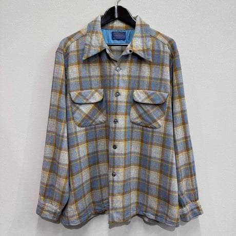 70's "PENDLETON" Virgin Wool Borad Shirt (XL)