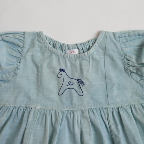 growing dress <80-100cm>【blue green】
