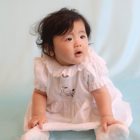 growing dress <80-100cm>【white】